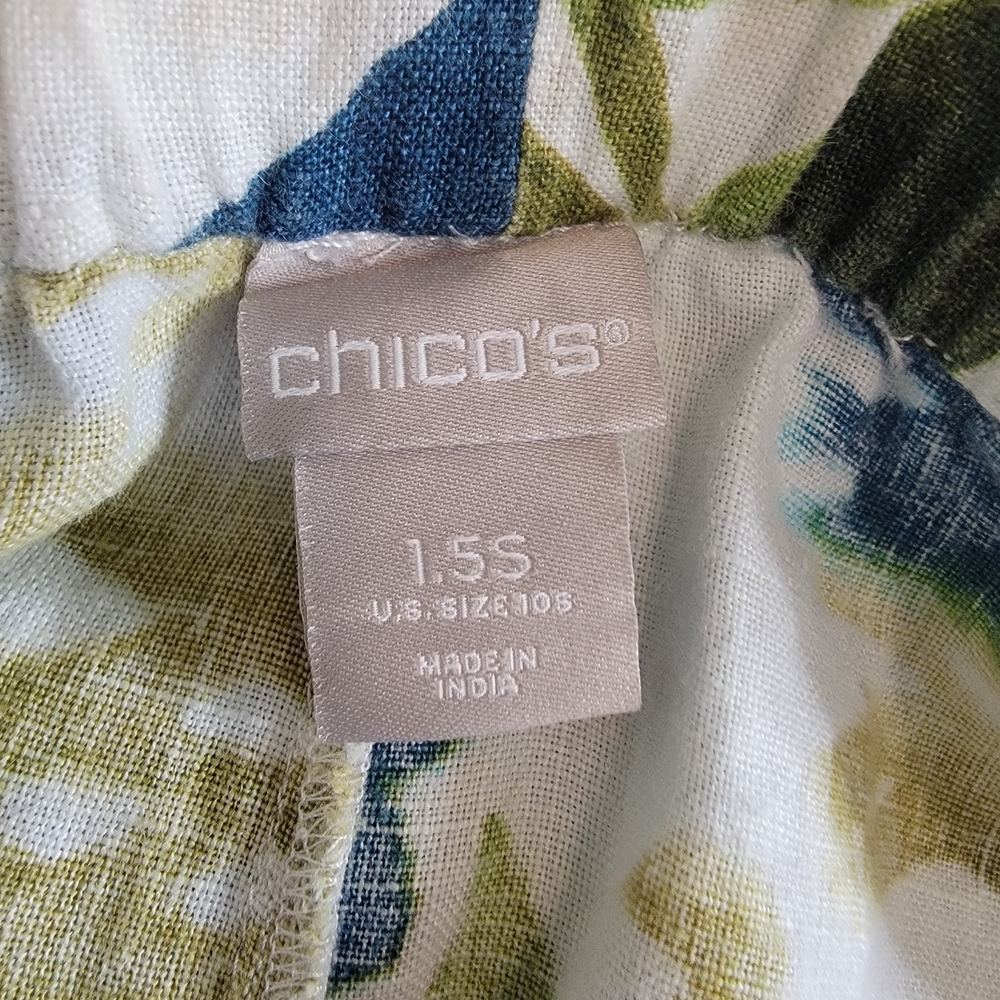 Chico's Tropical Leaf Print Pants - Picture 3 of 4